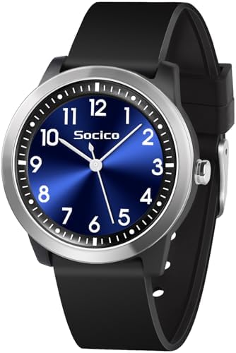 SOCICO Kinderuhr Analoguhr Jungen Mädchen, 5ATM/50M Wasserdicht Armbanduhr, Silikonarmband Leicht Lesbar Kinder Quartz Minimalistisch Uhren für 9-18 Jahre