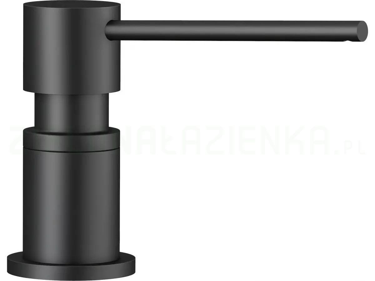 LATO soap Dispenser in Black matt | Suitable for All BLANCO Kitchen Mixer taps | Convenient top Filling | Washing-up Liquid/soap Dispenser | 35 mm tap Hole | Bottle Volume 300 ml | Ø 4.5 cm