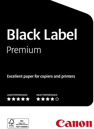 Canon Black Label Premium FSC A4 80gsm (5 x pack 500 sheets) White Copier, Laser, Inkjet Paper, 96603554