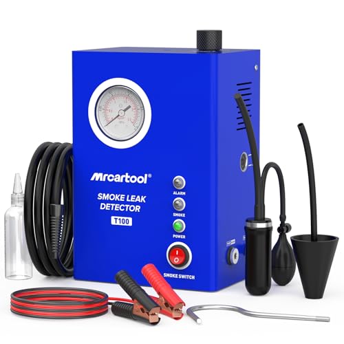 PARAOUTIL T100 Nebelmaschine Kfz mit Integrierter Pumpe Manometer 10 Sekunden Rauch Lecksuchgerät mit Überhitzungsschutz für EVAP Ansaug Auspuff Systeme