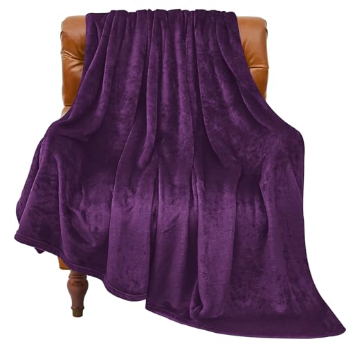 Image of BEDELITE Fleece Blanket Purple Throw Blankets for Couch & Bed, Luxury Plush Cozy Fuzzy Blanket 50 inch x 60 inch, Super Soft Warm Lightweight Throw Blanket for Travel Camping