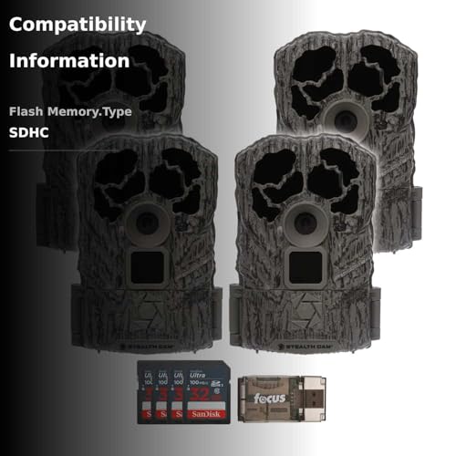 Stealth Cam Browtine 16MP, Durable, 60 Feet Infrared Detection Range, and Burst Mode Trail Camera (4-Pack) Bundle with USB 2.0 Card Reader, and Four 32GB Ultra SDHC UHS-I Memory Card (9 Items) - Thumbnail 2
