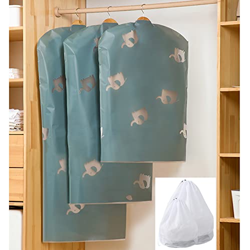 Fundas Ropa 5 Bolsas De Ropa Colgantes De Paquete Y Bolsas De Lavandería De Malla Fina De 2 Paquetes Cubiertas De Prendas Transpirables para Almacenamiento Y Viaj(Size:60x120cm,Color:5 Without zipper) Cover