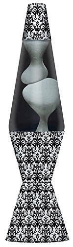 Lava Lite Mega Lava Lamp 17", Black Liquid/White Wax with Damask print base