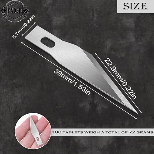 Image of Faded Precision Detail Craft Cutter Set with 25 Replacement Blades - Sharp Hobby Knife for Fine Cutting - Ideal for Art, DIY, Scrapbooking, Model Making, and Paper Craft Projects