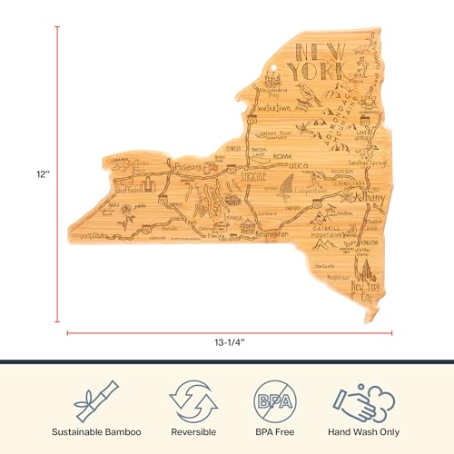 Tabla de cortar con forma de Nueva York de bambú miniatura 4