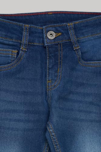 Image of Pantaloons Junior Kids Cotton Stretch Blend Jeans | Slim Fit | Mid Rise Waist | Full Length