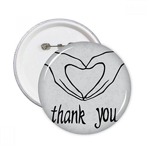 Badge bouton coeur noir personnalisé ronde XXL pour décoration de vêtements