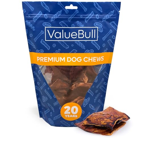 ValueBull USA Rawhide Chips, Natural Beef Flavor, 25 Count - Natural & Safe, USA Beef Hide, Long Lasting, Chemical Free, No Artificial Flavors