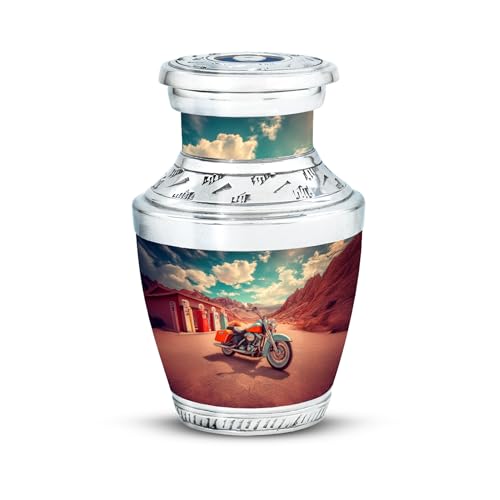 Image of Bike Urn Cremation Urn for Adults 3 Inch | Burial Decorative for Mom & Dad Human Remains Urns Memorial Urns
