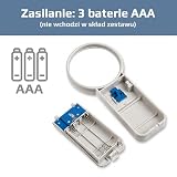 Carson Podświetlana dioda LED 5X ręczna lupa asferyczna 5 cm (SV-50), biała