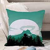 Funda de Almohada de Microfibra Premium Funda de Cojín,La Leyenda de Zelda - Versión Verde,para Hogar Sofá Silla Cama Sala de Estar Dormitorio 45x45 cm