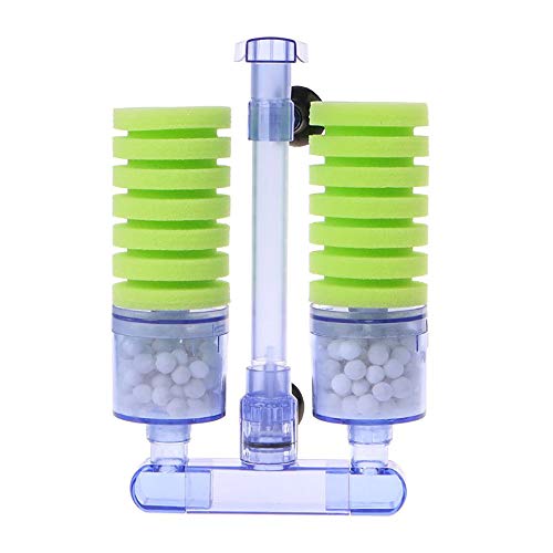 Newpet-Thermo Sponge Filter Worked with Aquarium Air Pump Aquarium Double Sponge Filter Aquarium Filter Quiet Fish Tank Filter Aquarium Sponge Filter with Filtered Ceramic Balls