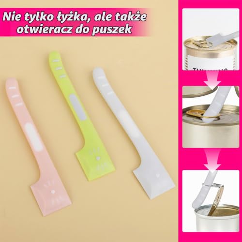 3 sztuki silikonowych łyżek do karmienia zwierząt, łyżka, do mieszania i konserw