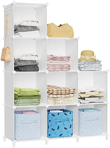 HOMIDEC Closet Organizer, 9-Cube Closet Organizers and Storage, Portable Closet Storage Shelves, Closet Organizers and Storage Shelves, Clothes Storage Organizer for Garment Racks, Closet, Wardrobe