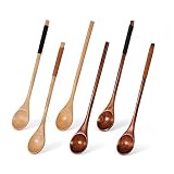 Wooden Spoons for Cooking,Wood Mixing Stirring Seasoning Spoons for Baking,Long Handle Wood Creative
