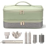 Double-Layer Travel Carrying Case for Shark Flexstyle/FlexFusion Airwrap Brush Hair Dryer , Waterproof PU Leather Hair Tool Organizer for Shark Flexstyle /Dyson Airwrap Styler Travel Accessories