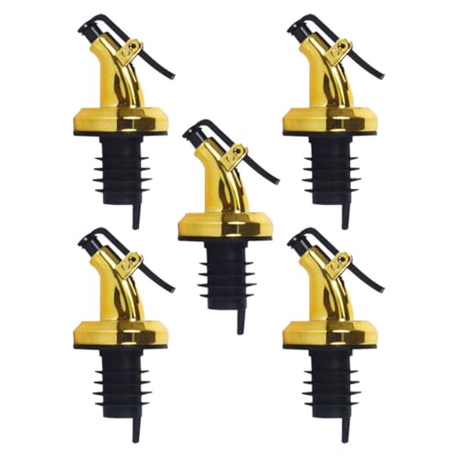 OFFSCH 5Pcs Leakproof Oil Spout Stopper Nozzle for Oil Vinegar Bottles Automatic Flip Design Food Grade for Wine Liquid Dispensing