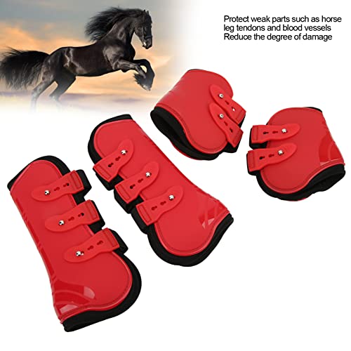 Protetor de perna de cavalo, evita deslizamento ajustável PU Shell Botas de salto de cavalo para equ