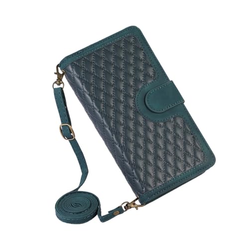 Étui cuir Google Pixel 7 Pro portefeuille zippé vert porte-cartes