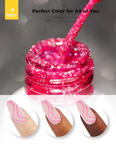 Esmalte de uñas gel holográfico BURANO con pincel, 8 ml miniatura 4