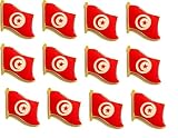 Box of 12 Tunisia Flag Lapel Pins – International World Country Flag Pin Badges
