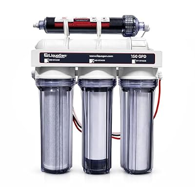 LiquaGen- 5 Stage Reverse Osmosis & Deionization (RODI) | Aquarium Reef Water Filter System - 150 GPD | Water Purifier for Fish Tank with Filter's Included