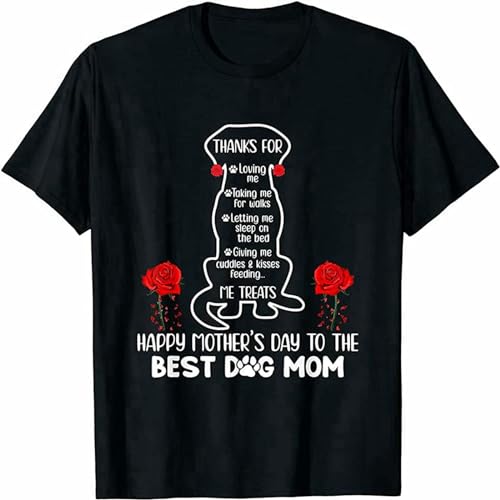 LuxUnatcc Happy Mother's Day Dog Mom Mens T-Shirt Size L