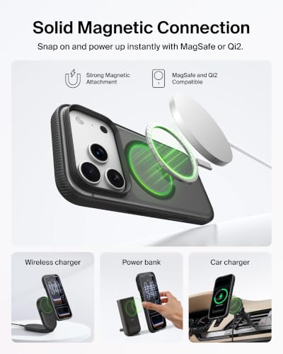 Image of Belkin Grip Case for iPhone 18 Pro Max /17 Pro Max, MagSafe & Qi2 Compatible, Up to 2m Military-Standard Drop Protection, Anti-Slip Grip, Nano-Titan Technology, Camera Control, Black