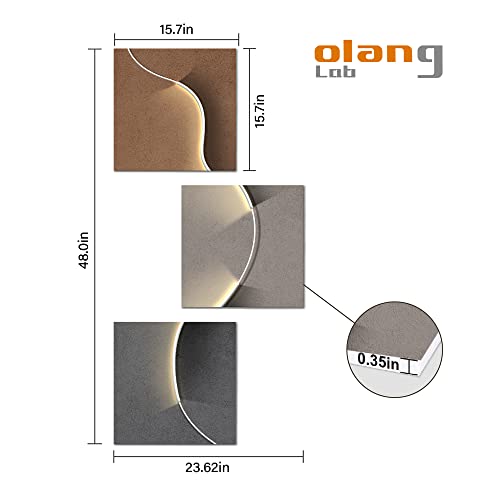 Olanglab Acoustic Panels, 3 Pack 15.75"X15.75" Acoustical Soundproof Wall Panels,Decorative Sound Proofing,Reduce Noise And Echoes,Studio Acoustic Treatment Type7 #TOP1