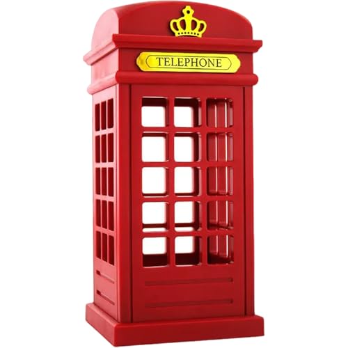 Lámpara de mesa vintage cabina telefónica Londres luz amarilla cálida miniatura 6