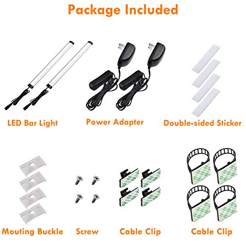 Lvyinyin Under Cabinet Led Light Bar 12Inch, Single Counter Light For Kitchen Shelf Cupboard, Display Cases Back Lighting, Closet Light, 120V Wall Plug In, On Off Switch, 2 Light Bars, Daylight #TOP3