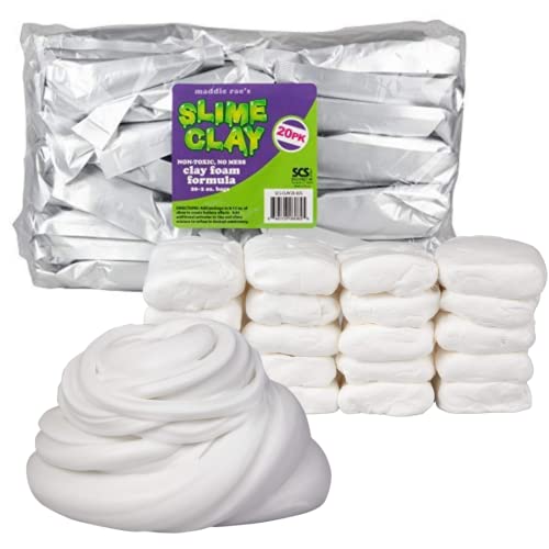 SCS Direct Maddie Rae Slime Clay (20 pk) - Non-Toxic, No Mess Foam Formula for Creamy Butter Effects - Arts and Crafts, School Projects, Kids Gifts by SCS Direct - Used condition - US$32.50