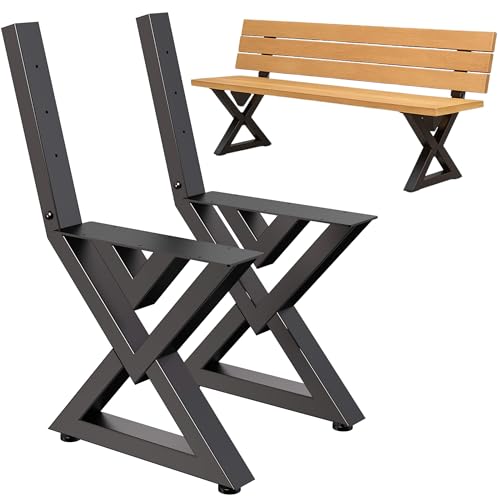 DanDiBo Juego de 2 soportes de banco con respaldo de metal patas de banco de 96669 para de jardín