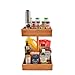 Refine Bamboo Kitchen and Snack Organizer. 360 rotating, 2 tier high capacity wooden storage rack. Great for condiments, seasonings, spices, tea bags, bottles, cans, snacks