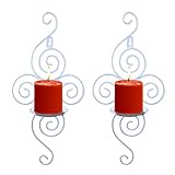 Wall Candle Sconces,Set of 2 Metal Rustic Wall Hanging Candle Holders Decor for Living Room Home Dec