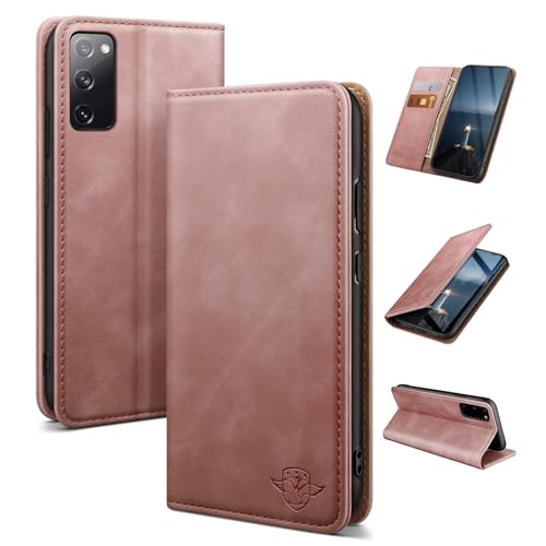 Étui en cuir haute qualité pour Samsung S20 FE avec blocage RFID rose rose
