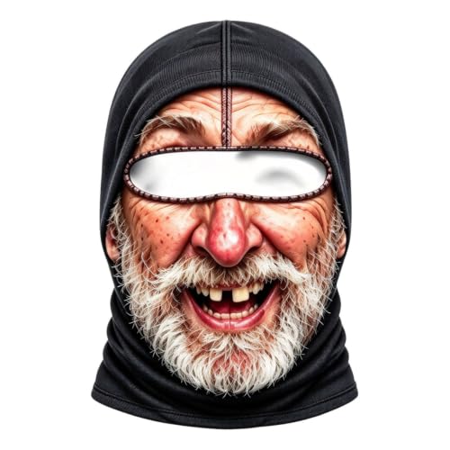 Old Man Ski Mask Funny Realistic Face Balaclava 7D Printed Face Headwear - image 1