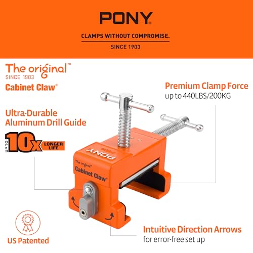 PONY 2-Pack Original Cabinet Clamps, 8510 Cabinet Claw, Face Frame Clamps for Installing Cabinets, 650 lbs Load Limited by PONY - Image 2