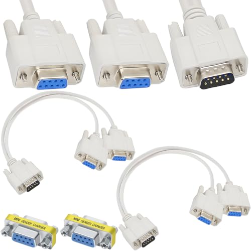 Contenuto della confezione: 2 cavi splitter DB9 a Y, 2 convertitori DB9 femmina-femmina.