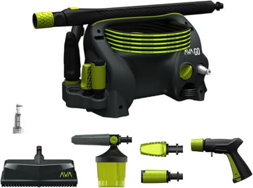 AVA Hochdruckreiniger GO P40 XL, 120 bar, 390 L/h, 1700 W, Mobiler - inkl. Fassadenbürste, 6m Hockdruckschlauch, Variodüse, Dreckfräse, Hochdruckwasserpistole, Schaumdüse & Zoomlanze