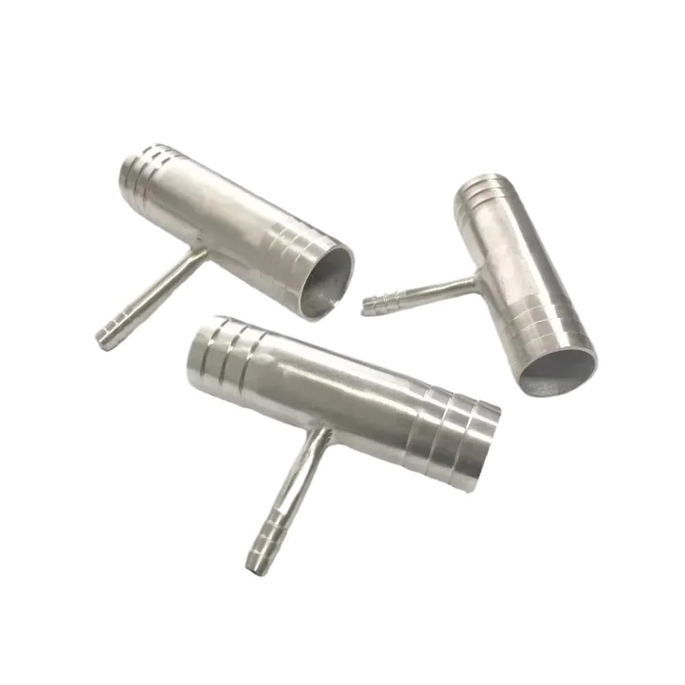 38-10-38mm Hose Reducer Tee 3 Ways Splitter 304 Stainless Steel Hosetail Connector Coupler Fitting ZGPOSQKZSC