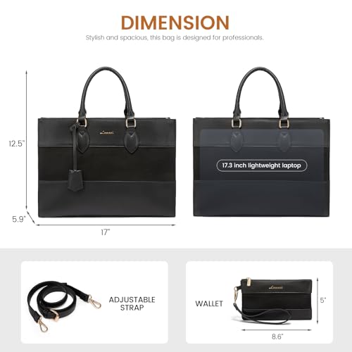 LOVEVOOK Laptop Tote Bag for Women, Work Totes Business Office Computer Briefcase with Clutch Purse by LOVEVOOK - Used condition - Image 3