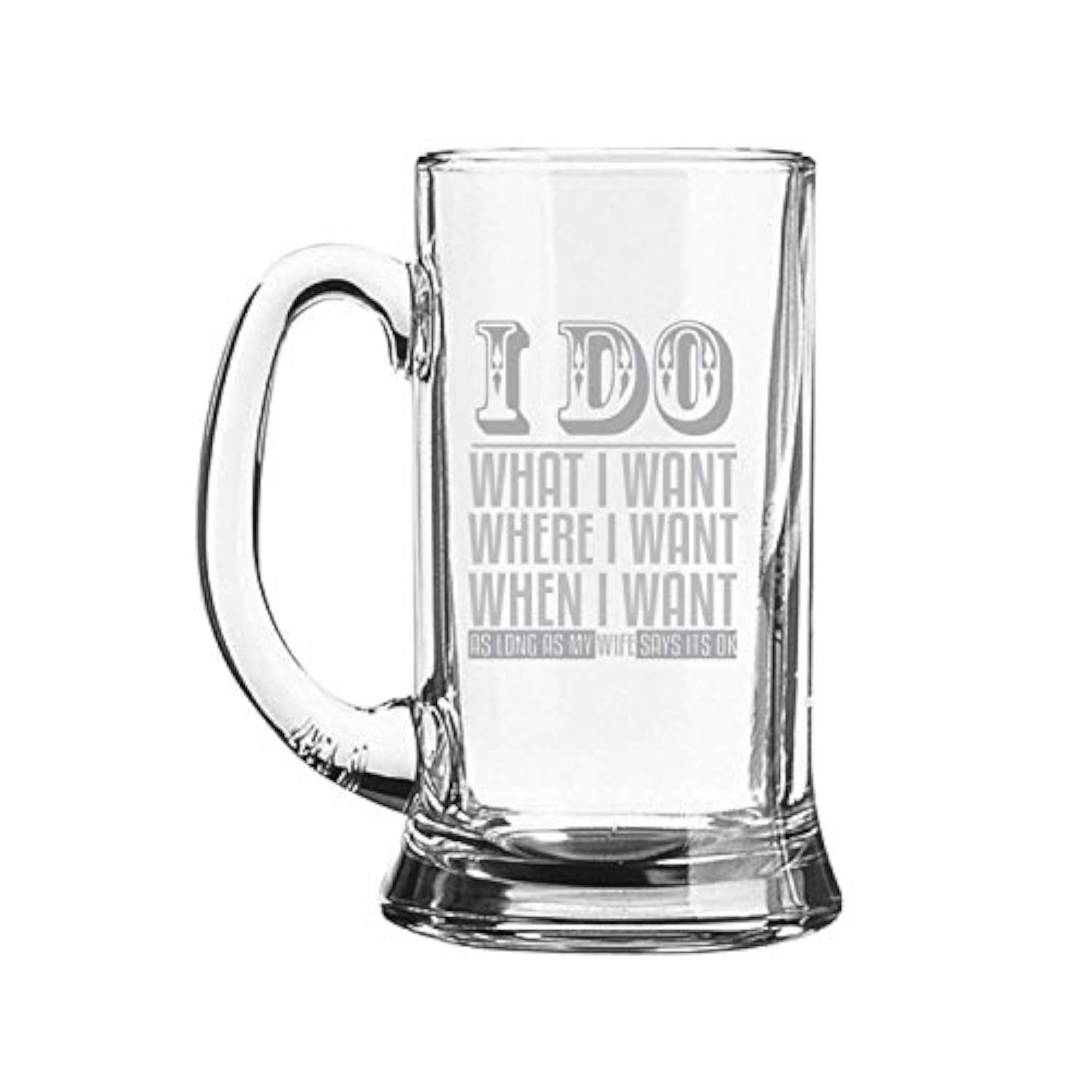 Engraved Beer Mug with Coaster, Jumbo Beer 1170ml
