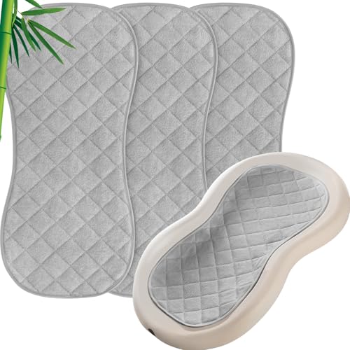 Image of Quilted Thicker Changing Pad Liner 3 Pack Waterproof, Fit for Changing Pad Liners are Warm On a Baby's Back Non-Slip Design Reusable Pads Machine Washable, Grey