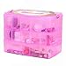 DJUNXYAN 3-Tier 30 Sections Transparent Stackable Adjustable Compartment Slot Plastic Craft Storage Box Organizer For Toy Desktop Jewelry Accessory Drawer Or Kitchen 4 Colors 3 Sizes(Large Pink)