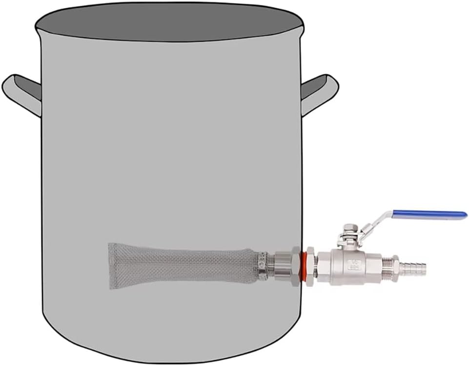 1pc Weldless Kettle/Keg Conversion Kit with 6" Fine Mesh Screen & 2-Piece Ball Valve for Homebrewing Beer