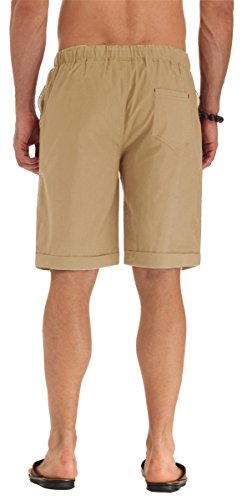 NITAGUT Summer Chino Shorts Regular Fit Shorts (M, 02Khaki) - Thumbnail 5
