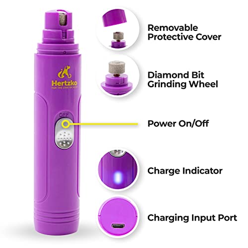 Hertzko Electric Nail Grinder For Dogs & Cats – Rechargeable Dog Nail Trimmer & Clippers, Professional Pet Grooming Kit With Usb Wire For Small & Large Dogs #TOP3