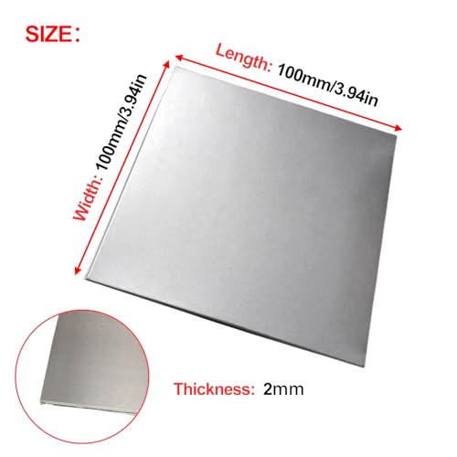 RISHORI TA2 Titanium Square Sheet Alloy Metal Plate Large Chemical Activity for Shipbuilding Chemical Machinery Storage Tanks Thickness 6mm,100x100mm